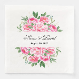 Paper Napkins-Pink Peonies Dinner Napkins
