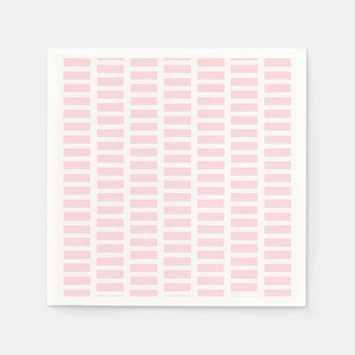 Paper Napkins Pink & White Stripe Square