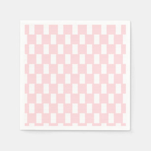 Paper Napkins Pink & White Stripe Square Checkered