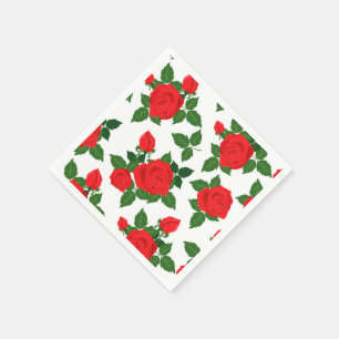 Paper Napkins-Red Roses Napkins