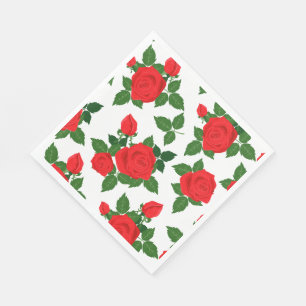 Paper Napkins-Red Roses Napkins