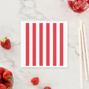 Paper Napkins, Red & White Stripe Napkins