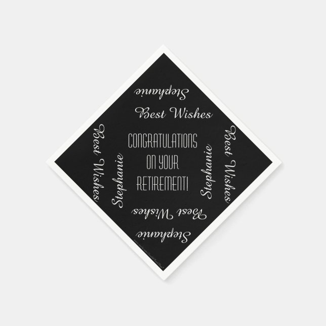 Paper Napkins, Retirement Party Repeating Names Napkins (Corner)