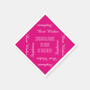 Paper Napkins, Retirement Party Repeating Names Napkins
