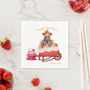 Paper Napkins Scarecrow Pumpkin Happy Birthday