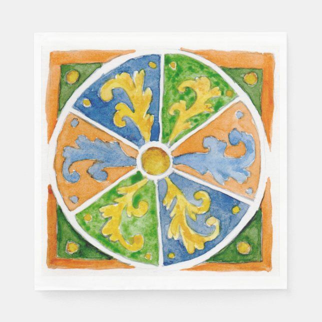 Paper napkins SCT_P7-1 Traditional Sicilian design (Front)