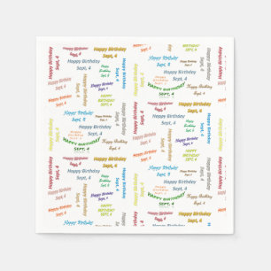 Paper Napkins September, 4 Birthday