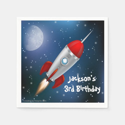 Paper Napkins Space Ship Astronaut Birthday Party