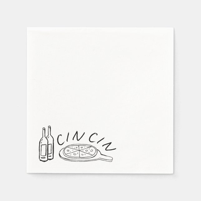 Paper Napkins, Standard Cocktail - Cin Cin Napkins (Front)