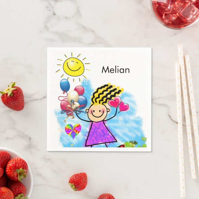 Paper Napkins, Sun Balloons Hearts Napkins (Insitu)
