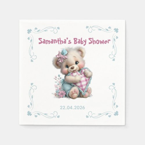 Paper Napkins Teddy Bear Baby Shower