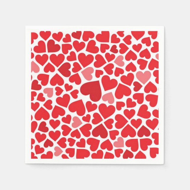 Paper Napkins-Valentine Hearts Napkins (Front)