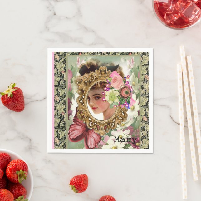 Paper Napkins, Victorian Floral Napkins (Insitu)