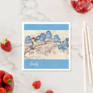Paper Napkins, Vintage Bird Napkins