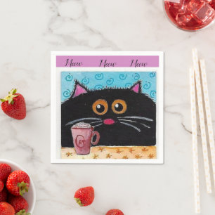 Paper Napkins, Whimsical Cat Napkins