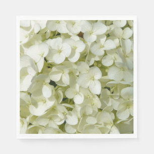 Paper Napkins-White Hydrangeas Napkins
