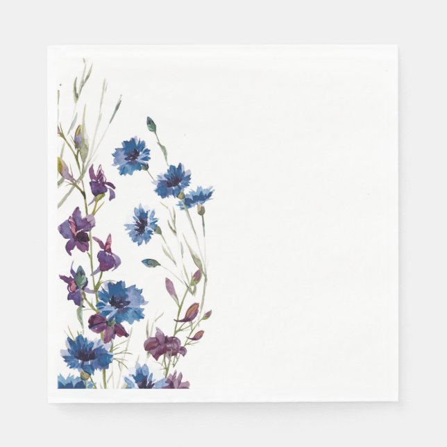 Paper Napkins-Wildflowers Watercolor Napkins (Front)