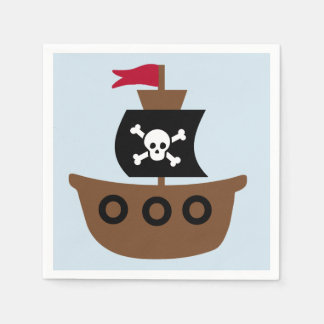 Paper Napkins with a Pirate Ship