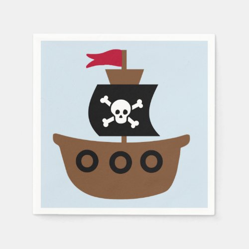 Paper Napkins with a Pirate Ship