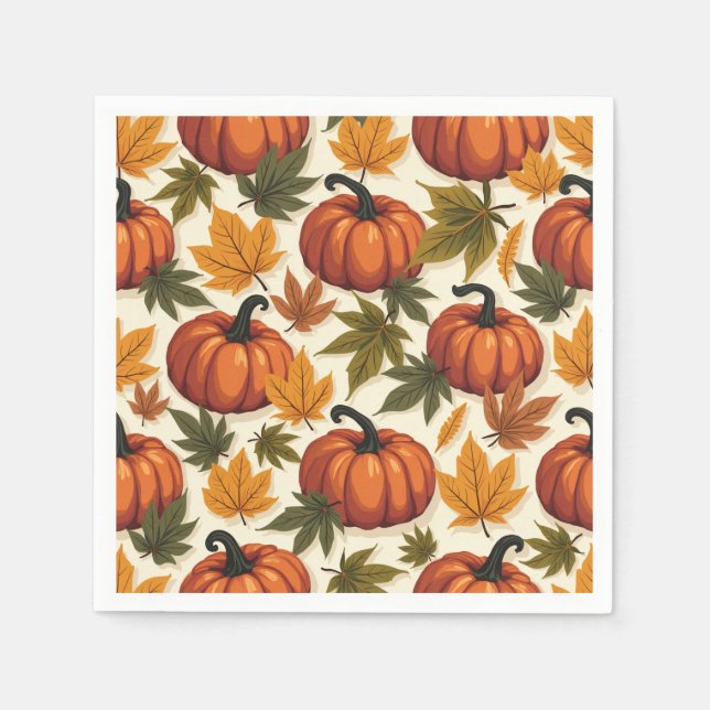 Paper napkins with autumn patterns (Front)