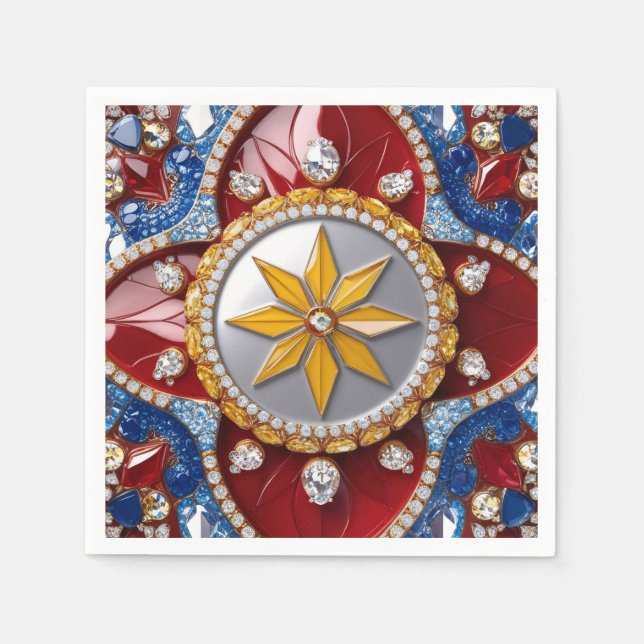 Paper napkins with Colombian Colors Design (Front)