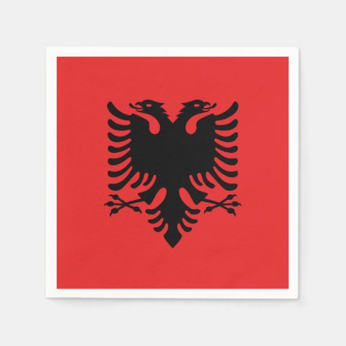 Paper napkins with flag of Albania