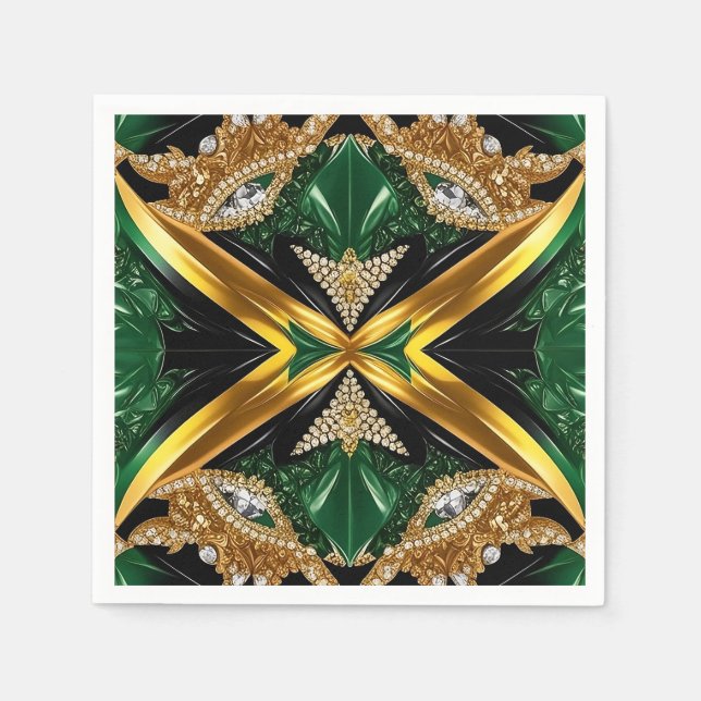 Paper napkins with Jamaican Colors Design (Front)