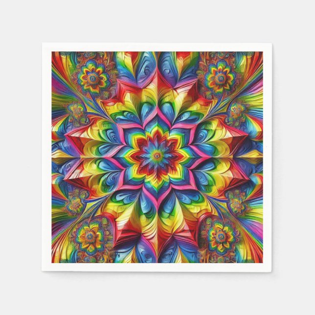 Paper napkins with LGBTQ Colors Design (Front)