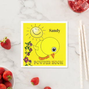 Paper Napkins, Yellow Chick Floral Sun Napkins
