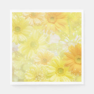 Paper Napkins-Yellow Flowers Napkins