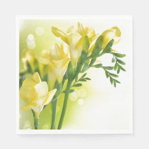 Paper Napkins-Yellow Freesias Napkins