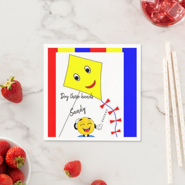 Paper Napkins, Yellow Kite Napkins (Insitu)