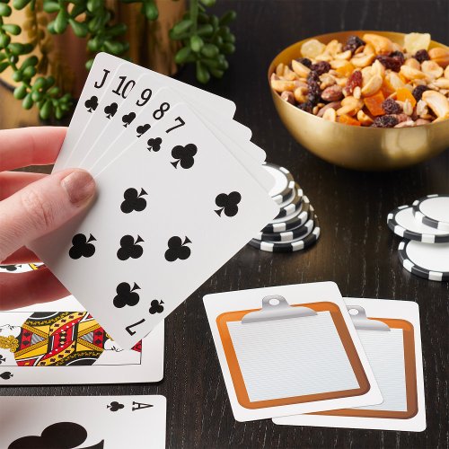 Paper On A Clipboard Playing Cards