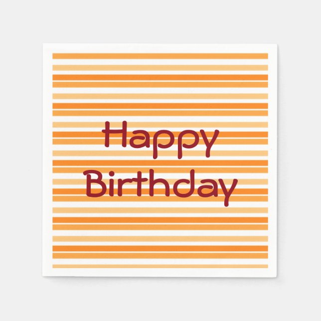 Paper Orange Stripes Napkins (Front)