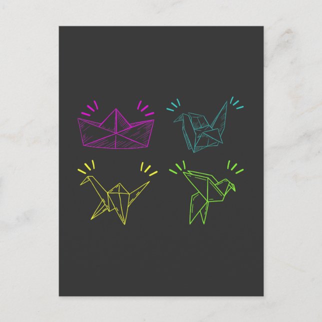 Paper origami Japanese Paper Folding Postcard (Front)