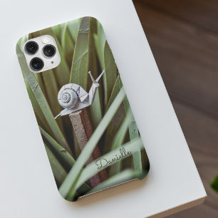 Paper Origami Snail in the Grass Monogram iPhone 16 Case