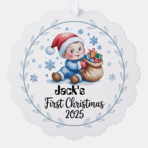 Paper Ornament-Baby Boy’s First Christmas Ornament Card