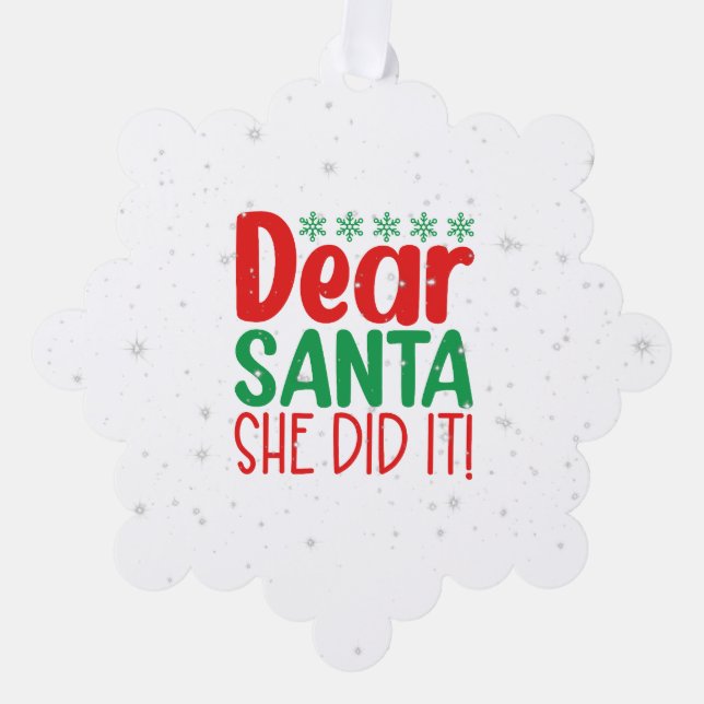 Paper Ornament Card-Funny Xmas Quote Card (Front)