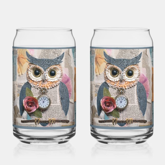 Paper Owl Soda Glass (Front)