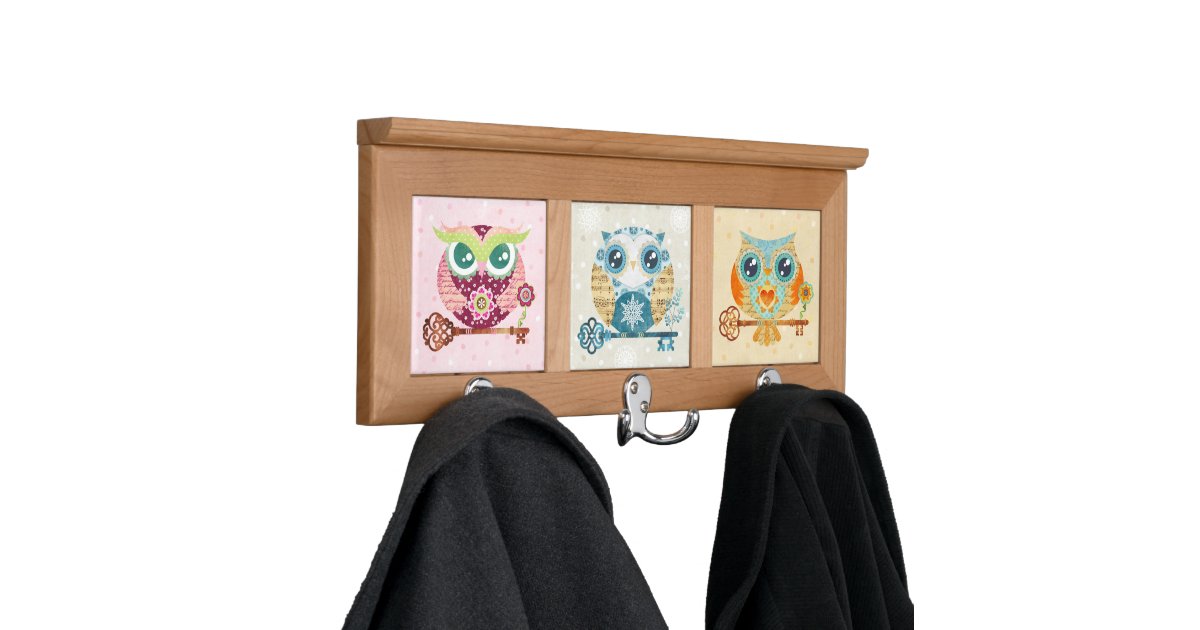 Paper Owls Nursery Coat Rack Hanger | Zazzle