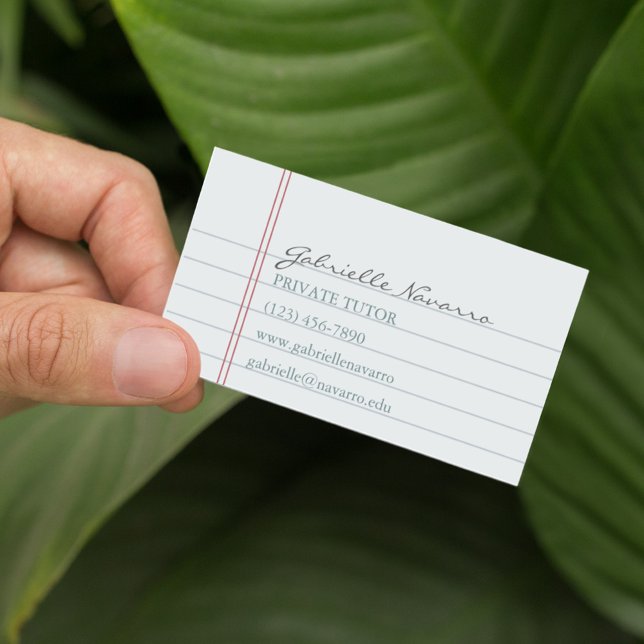 Paper Page Notebook background Personalized Business Card (Creator Uploaded)