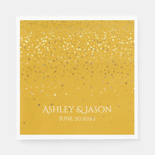 PAPER PARTY DISPOSABLE NAPKINS PETITE GOLDEN STARS