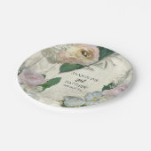 Paper Party Goods Modern Vintage Pretty Flowers Paper Plates (Angled)