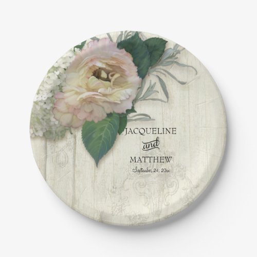 Paper Party Goods Modern Vintage Ranunculus Floral Paper Plates