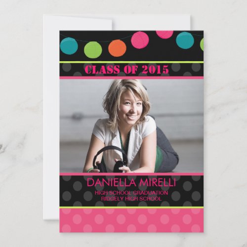 Paper Party Lights Photo Graduation Invitation