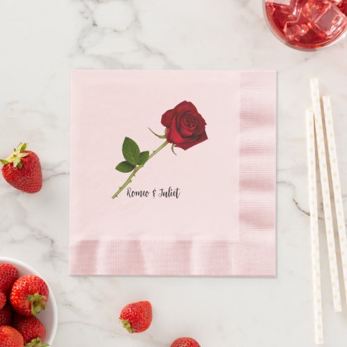  Paper Party Napkins Red Rose Custom