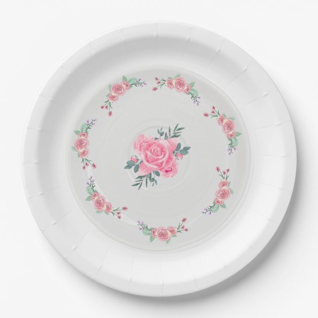 Paper & Party Plates || Rose Garden Party Plate (Front)