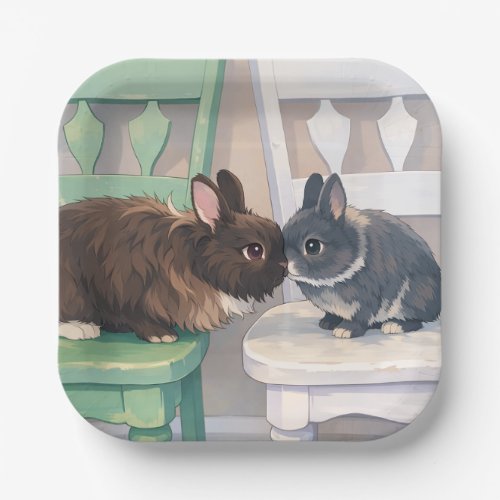Paper Party Plates (Set of 8) Two Bunnies 