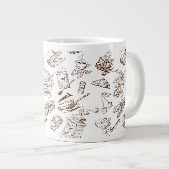 Paper pattern giant coffee mug (Front Right)