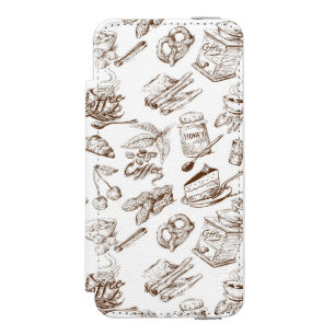 Paper pattern wallet case for iPhone SE/5/5s